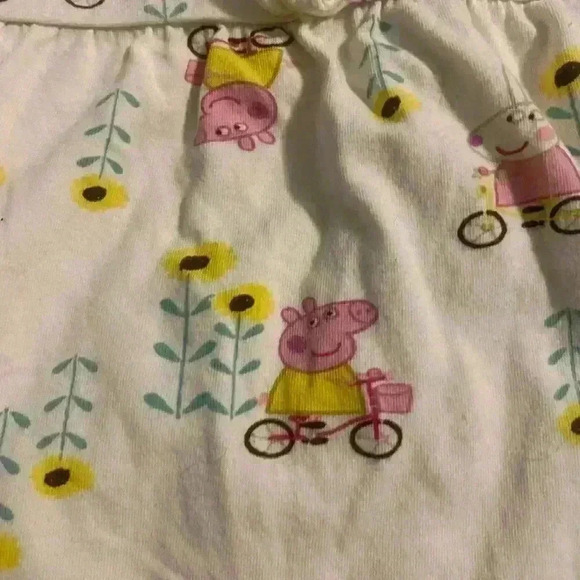 Peppa Pig dress with eyelet cap sleeves elastic waist in yellow Girls size 4T - Picture 4 of 6